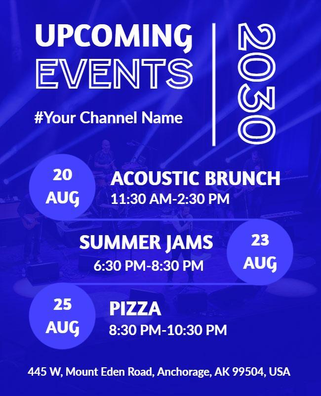 Upcoming Music and Food Events Flyer Template