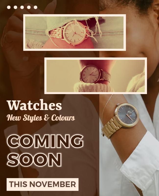 Upcoming Watch Collection Announcement Flyer Template