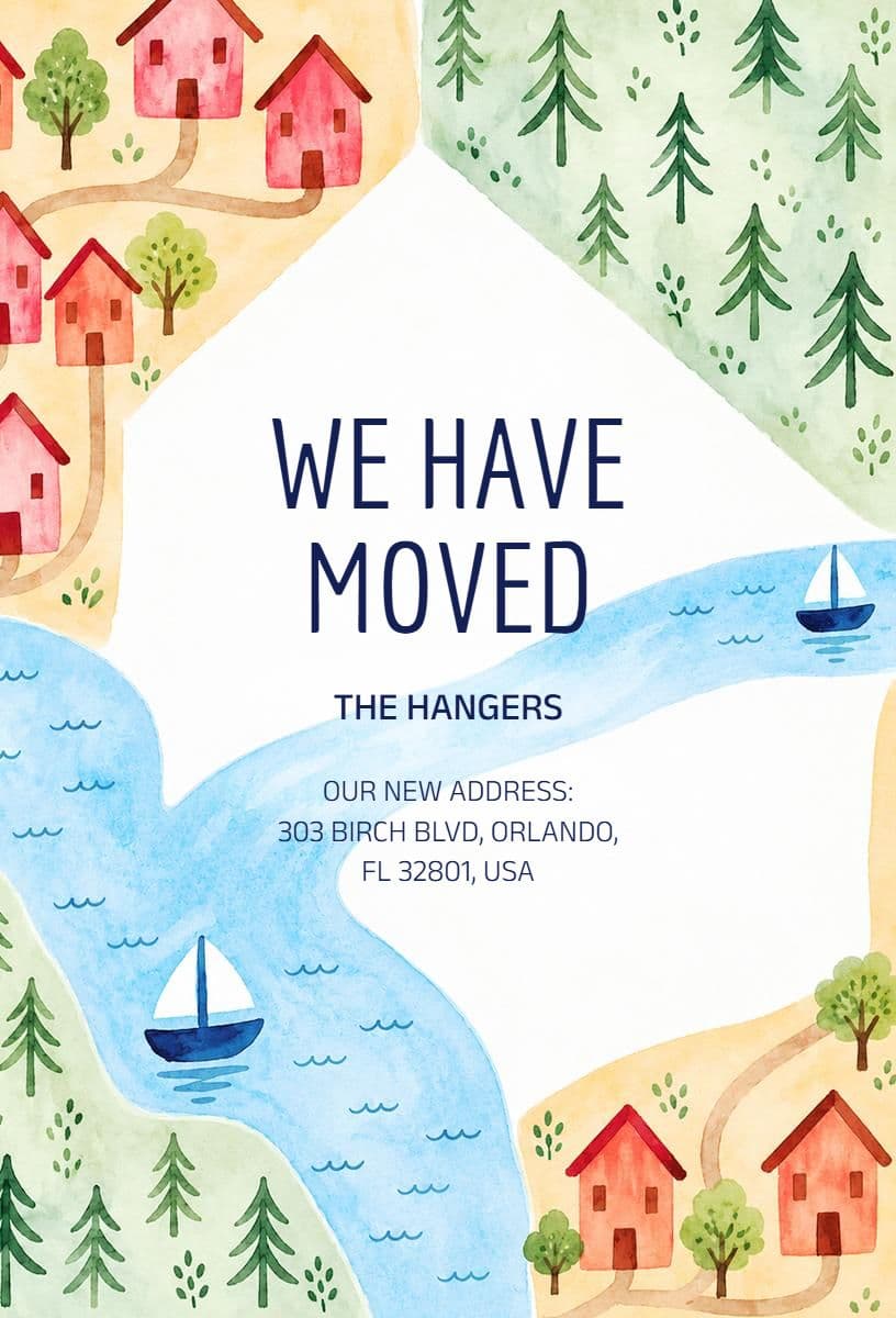 Updated Address Notification for Moving Announcement Template