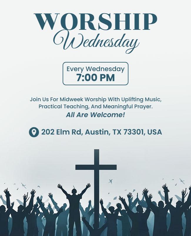Uplifting Worship Wednesday Event Flyer Template