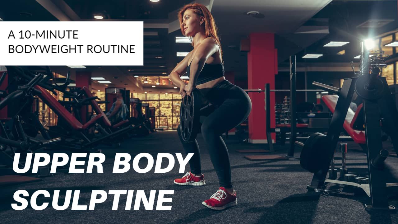 Upper Body Sculpting Workout Routine Fitness YouTube Thumbnail Template