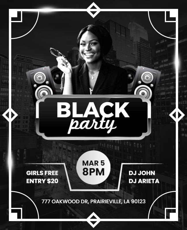 Urban Black Party Event Flyer Template