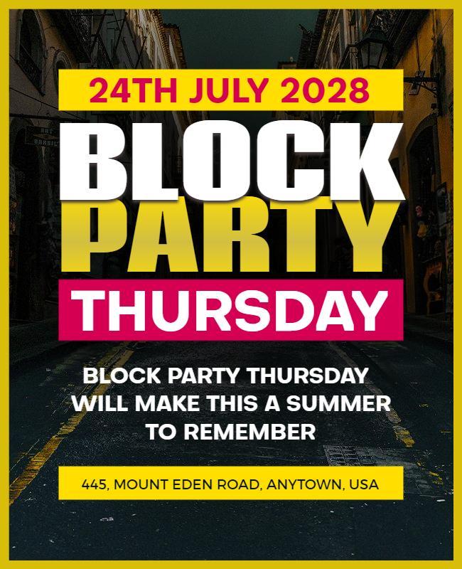 Urban Block Party Celebration Flyer Template