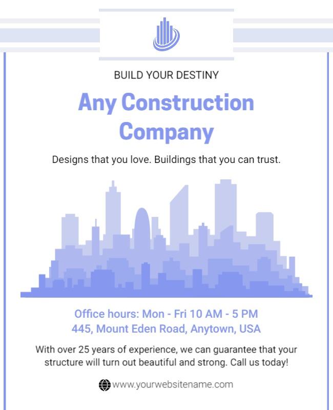 Urban Construction Services Promotion Flyer Template