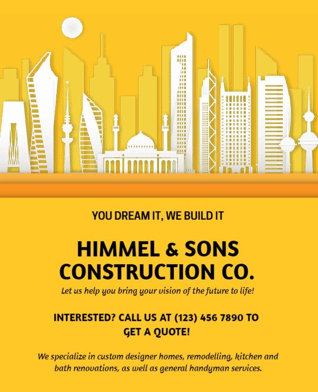 Urban Construction Services Promotional Flyer Template