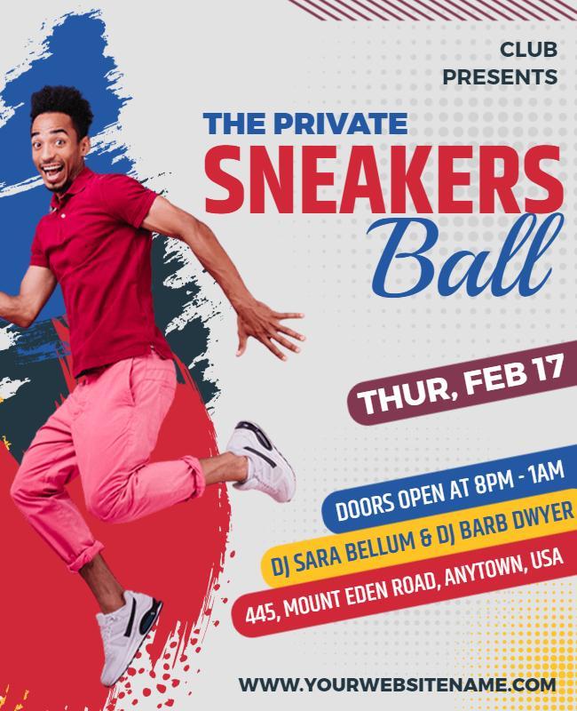 Urban Dance Party Sneakers Ball Flyer Template