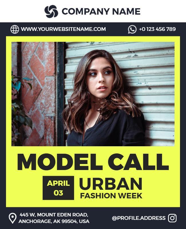 Urban Fashion Week Model Call Flyer Template