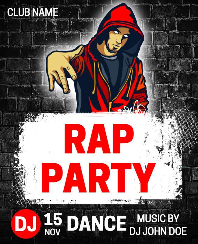Urban Graffiti Style Rap Party Night Poster Template