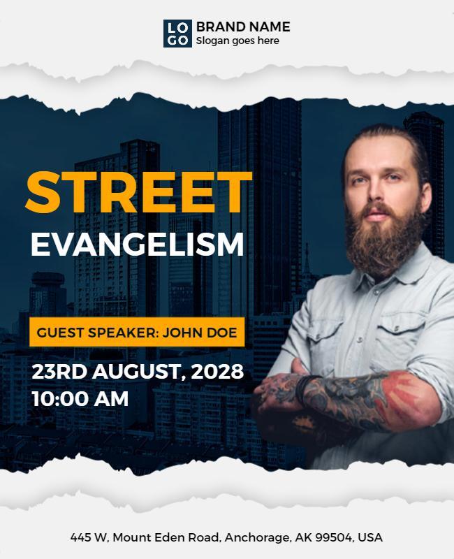 Urban Inspirational Street Evangelism Event Poster Template