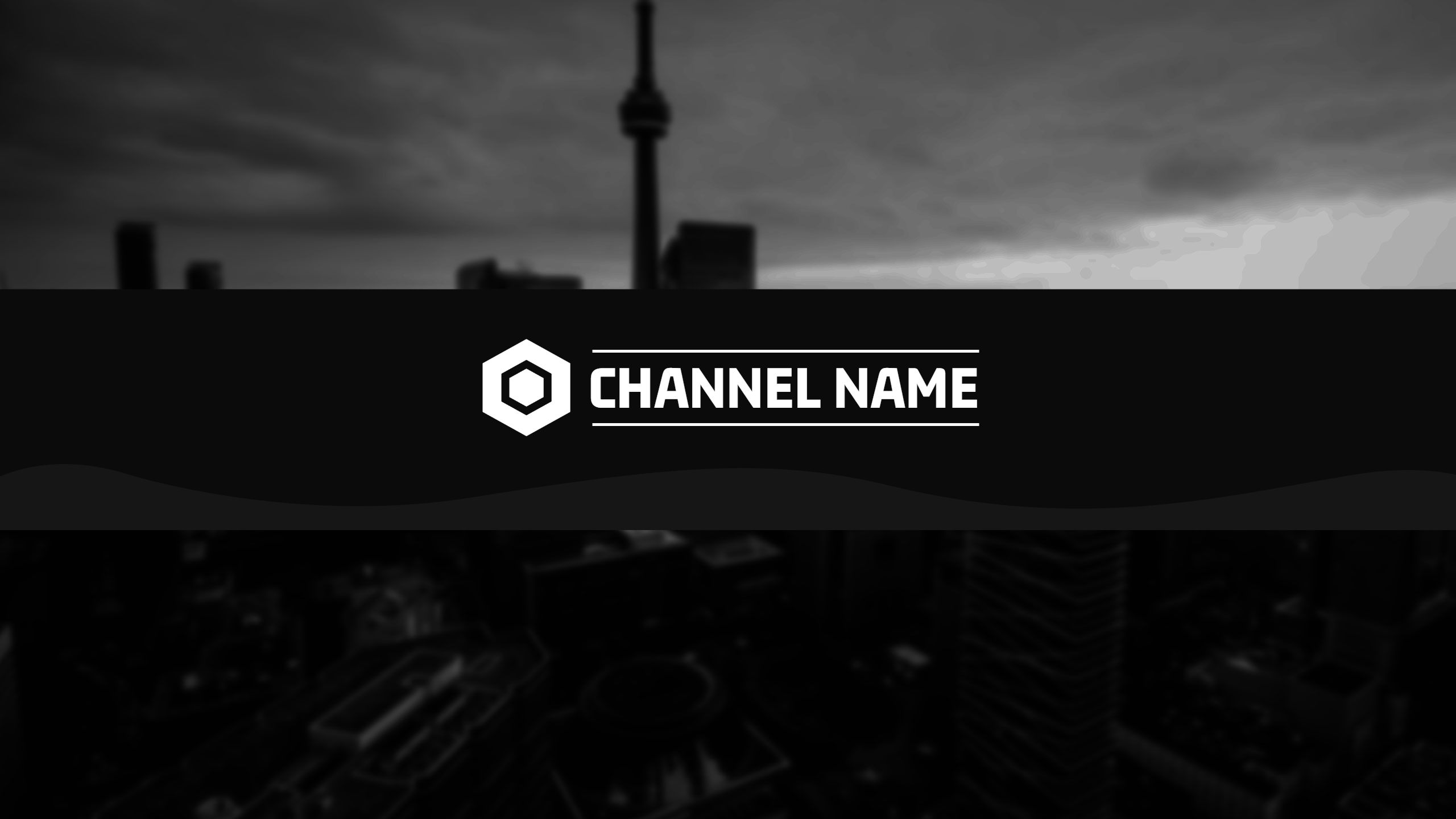 Urban Landscape in Monochrome for YouTube Channel Banner Template