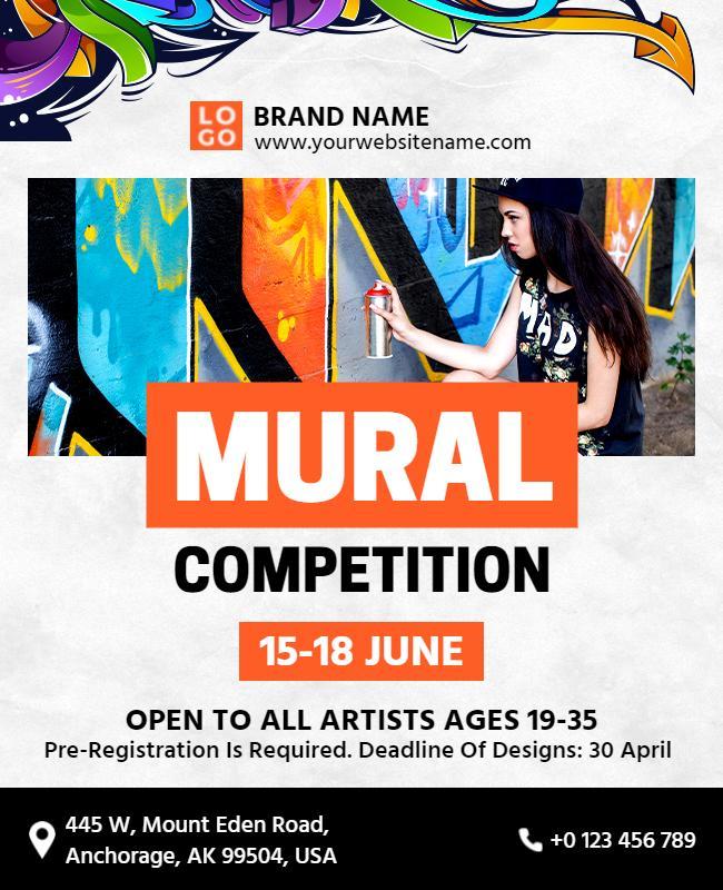 Urban Mural Art Competition Flyer Template