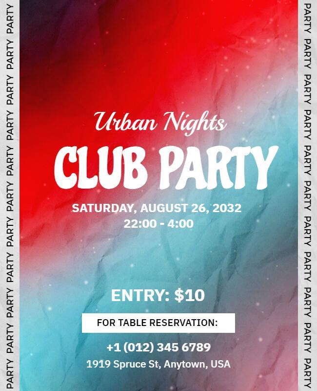 Urban Nights Club Party Event Flyer Template