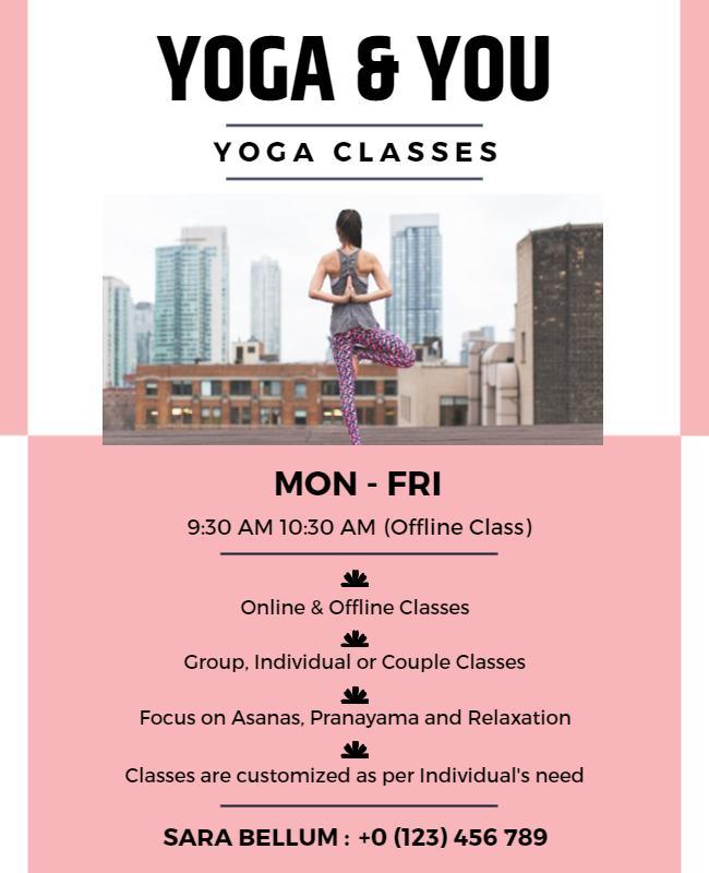 Urban Rooftop Yoga Classes Promotional Flyer Template