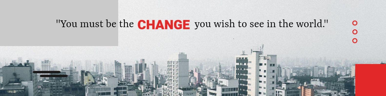 Urban Skyline with Inspirational Quote on Gray LinkedIn Banner Template