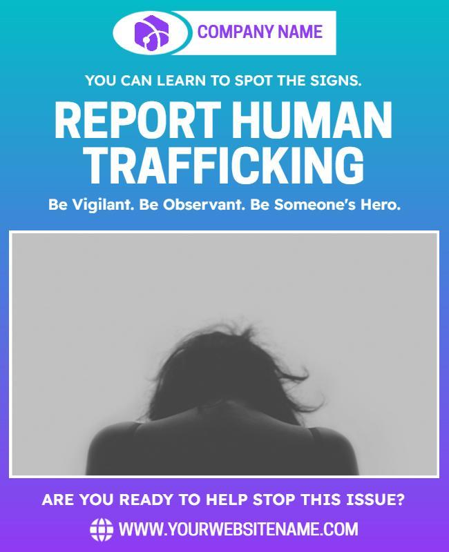 Urgent Awareness Against Human Trafficking Poster Template