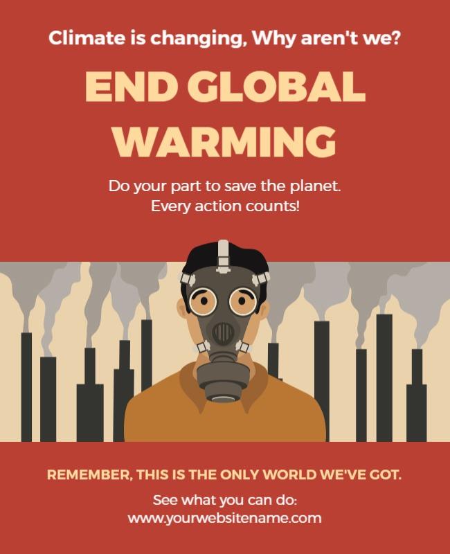 Urgent Awareness for Ending Global Warming Poster Template