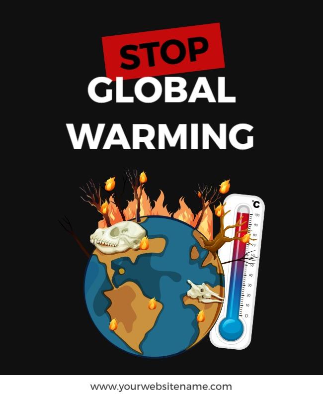 Urgent Climate Action Illustration Against Global Warming Poster Template