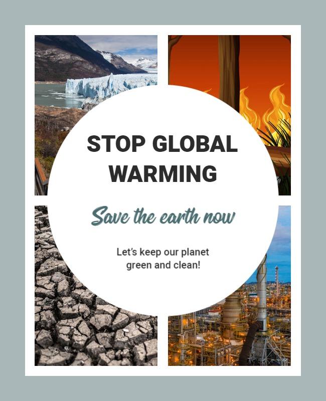 Urgent Climate Action Stop Global Warming Awareness Poster Template
