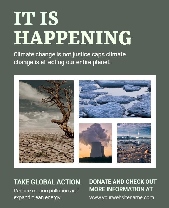 Urgent Earth Awareness Climate Action Poster Template