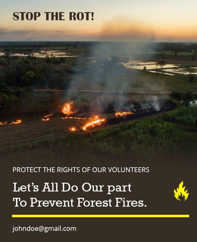 Urgent Forest Fire Prevention Awareness Rally Poster Template