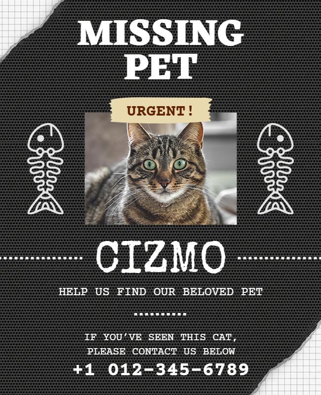 Urgent Missing Pet Poster Template