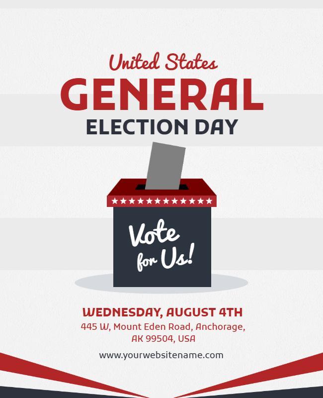 Us General Election Day Voting Flyer Template