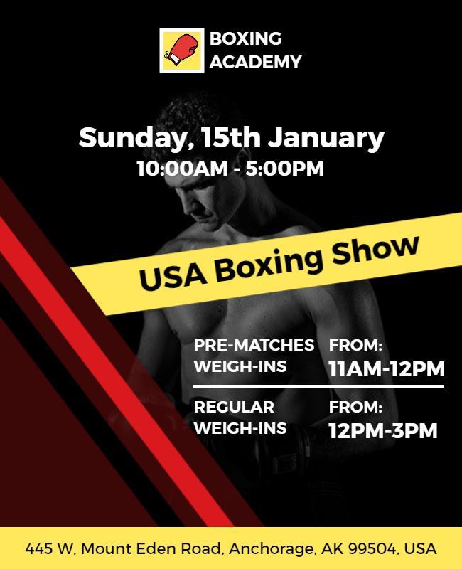 Usa Boxing Show Event Flyer Template