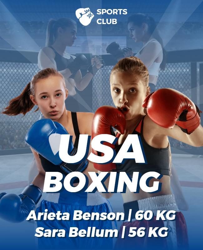 Usa Boxing Sports Event Flyer Template