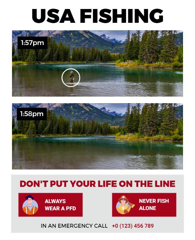 Usa Fishing Safety Awareness Flyer Template