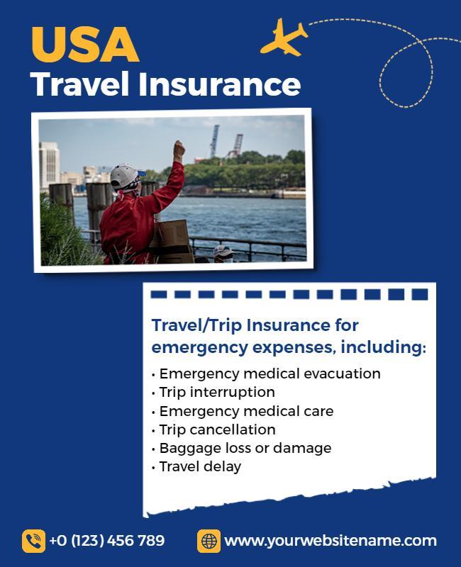 Usa Travel Insurance Promotion Flyer Template