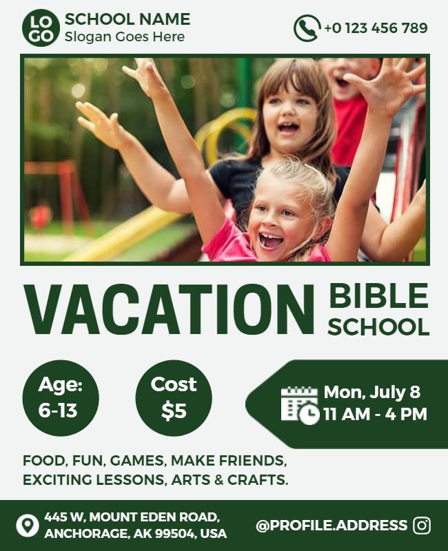 Vacation Bible School Event Flyer Template