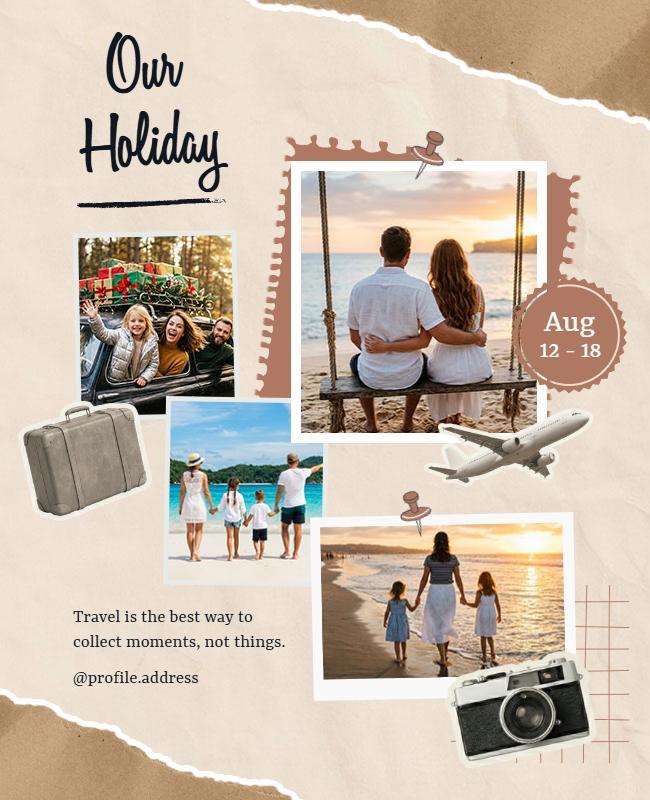 Vacation Memories Photo Collage Poster Template