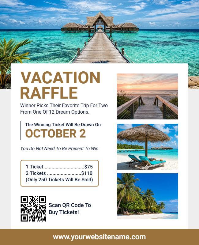 Vacation Raffle Announcement Poster Template