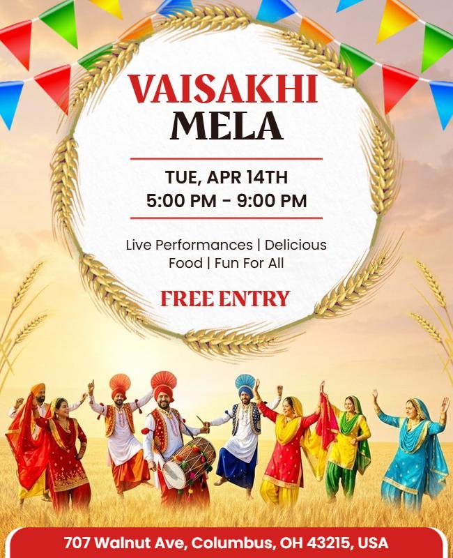 Vaisakhi Mela Festival Celebration Poster Template