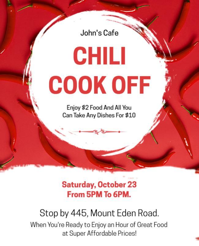 Valencia and White Chili Cook Off Flyer Template