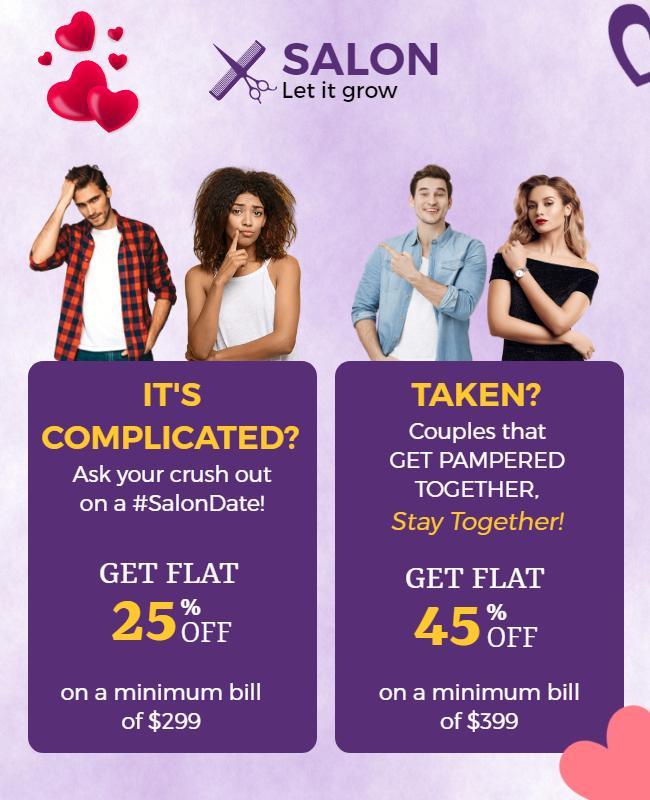 Valentine Salon Discount Promotion Flyer Template