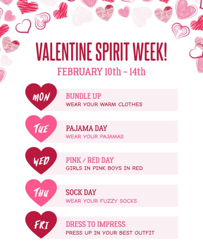 Valentine Spirit Week Event Flyer Template