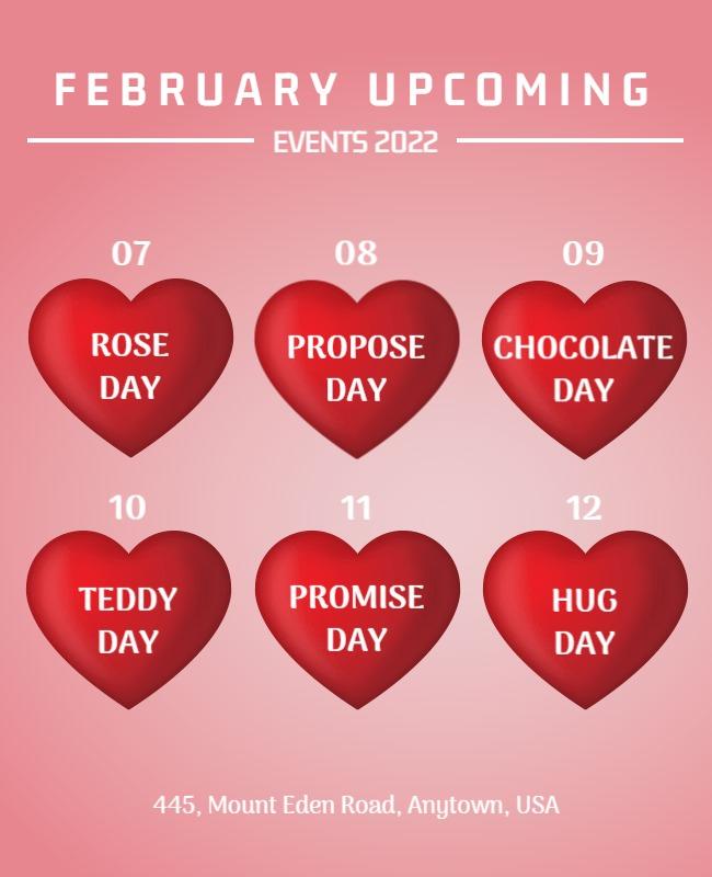 Valentine Week Celebration Events Flyer Template