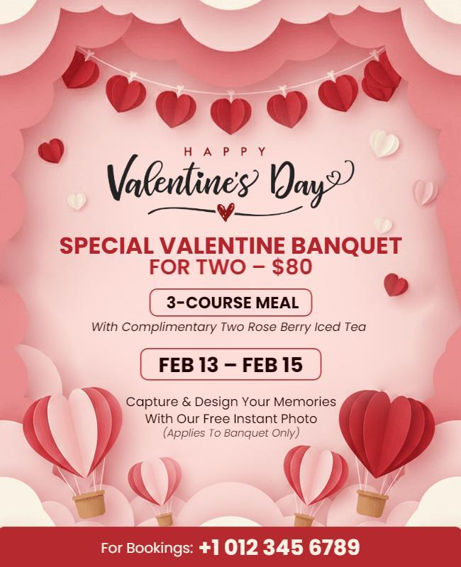 Valentine's Day Banquet Event Flyer Template