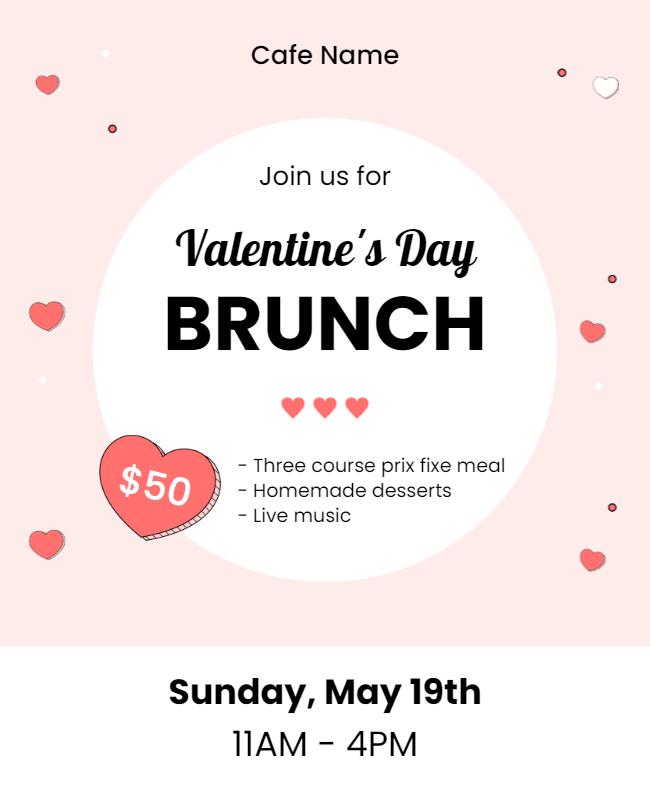 Valentines Day Brunch Event Flyer Template