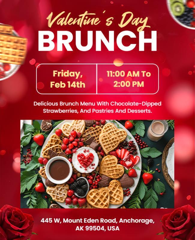 Valentine's Day Brunch Flyer Template