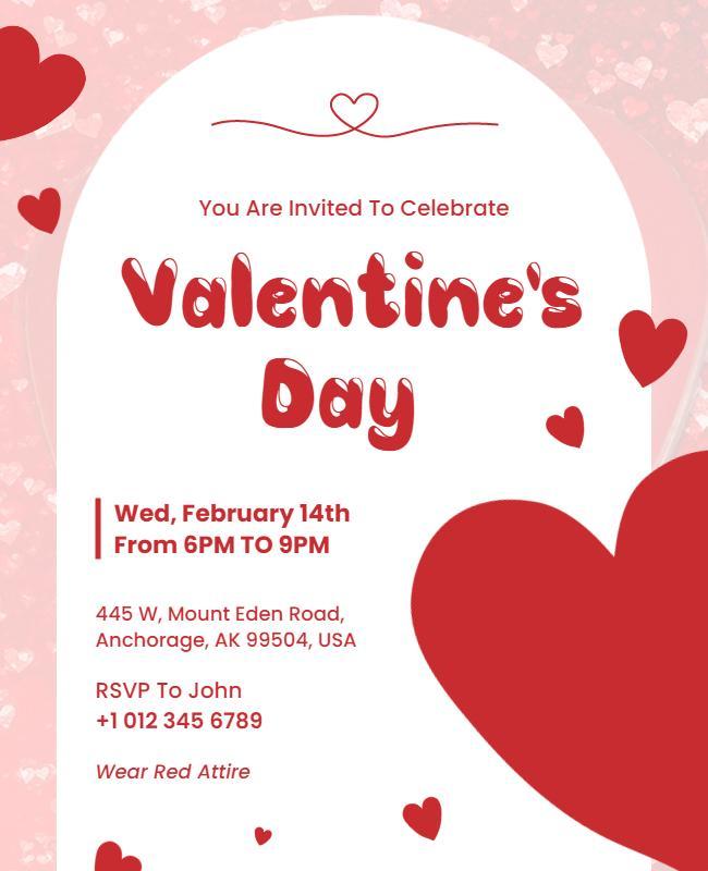 Valentines Day Celebration Invitation Flyer Template