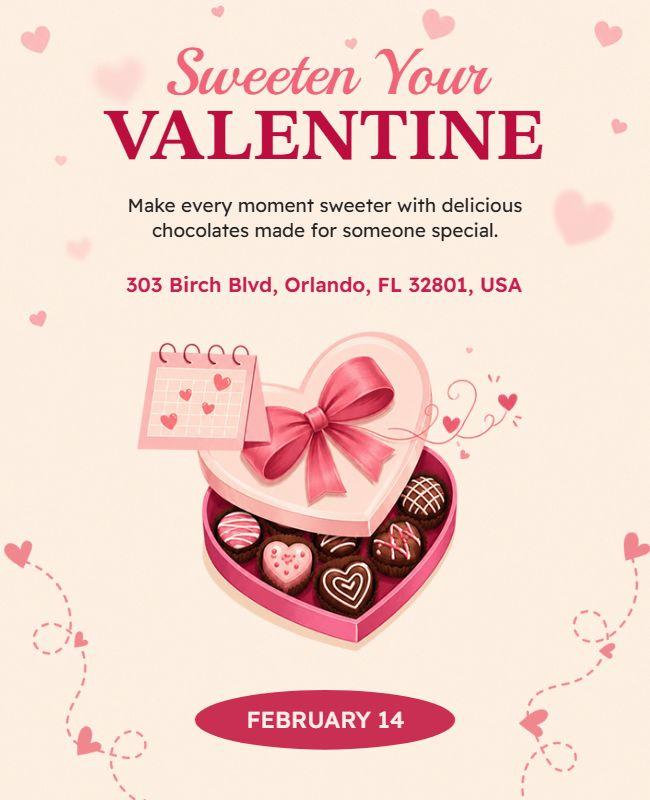 Valentine's Day Chocolate Gift Poster Template
