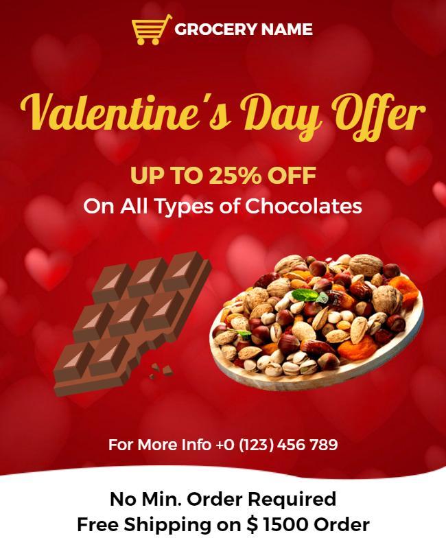 Valentines Day Chocolate Promotion Flyer Template