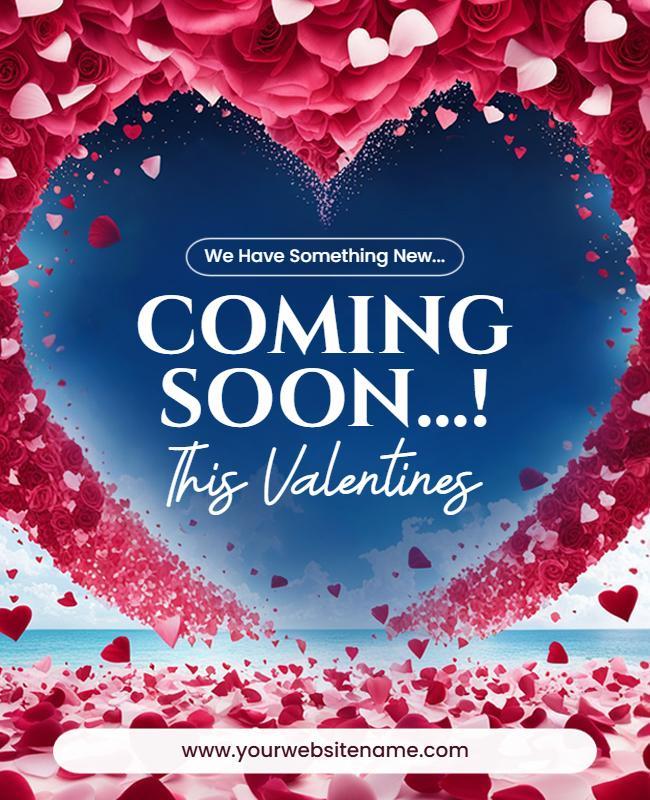 Valentine's Day Coming Soon Announcement Flyer Template