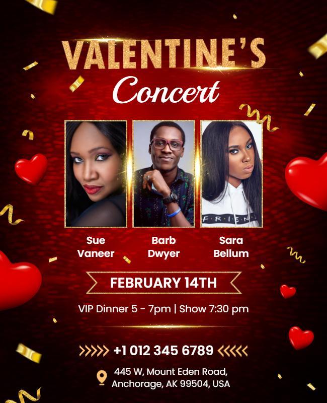 Valentines Day Concert Event Flyer Template