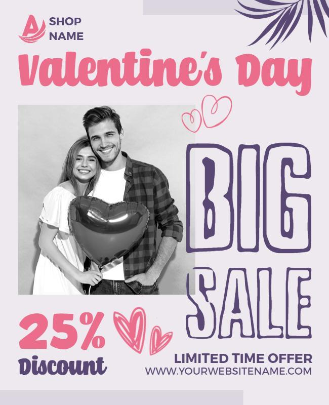 Valentines Day Discount Sale Flyer Template