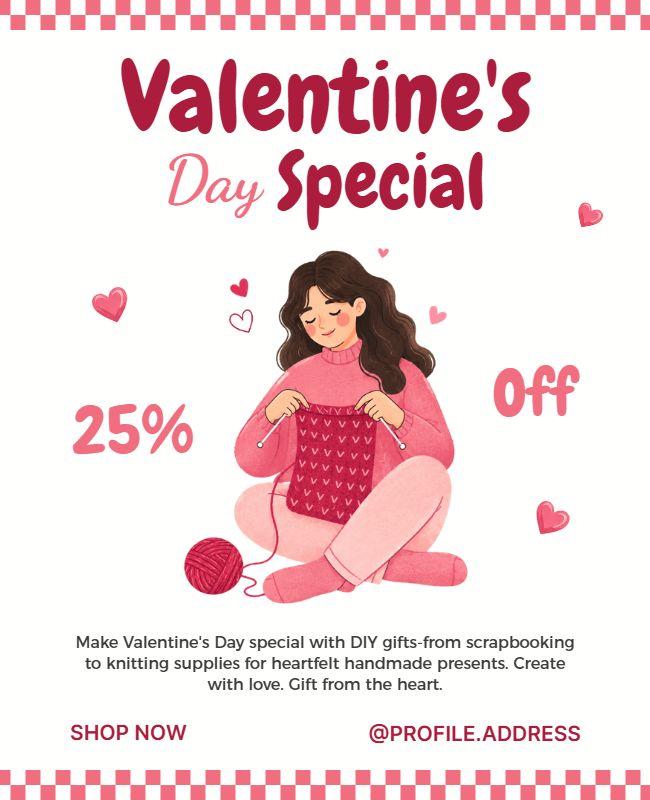 Valentine's Day DIY Craft Sale Poster Template