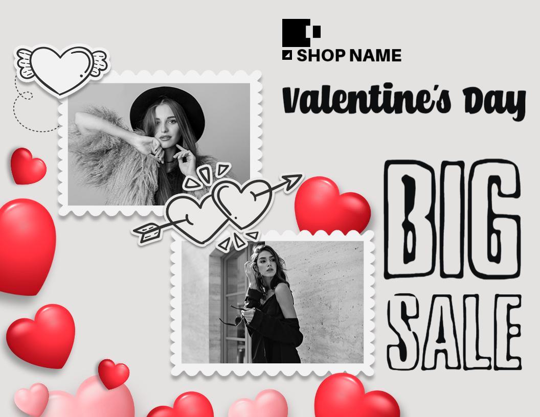 Valentine's Day Fashion Sale Promotional Brochure Template
