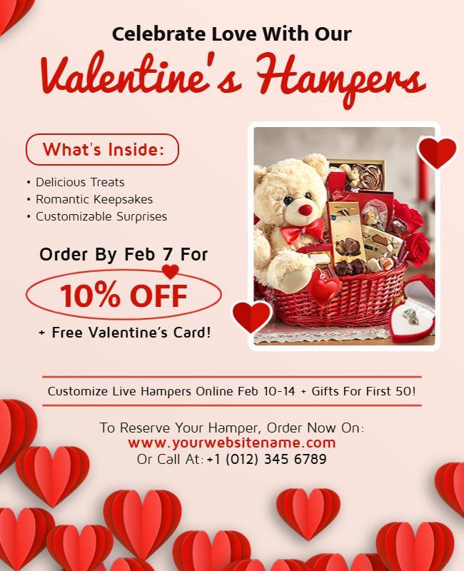 Valentine's Day Gift Hampers Promotion Flyer Template